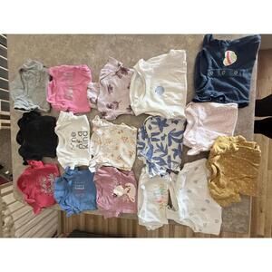 Baby Short Sleeve Bodysuits Onsies 16 Piece Bundle - Size Newborn
